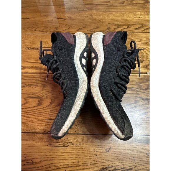 ADIDAS PureBoost Core Black/burgundy Men's Running Shoes Sz 11 - Picture 7 of 9